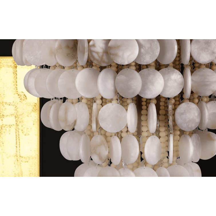 Autumn White Alabaster Stone 12-Light Indoor Pendant
