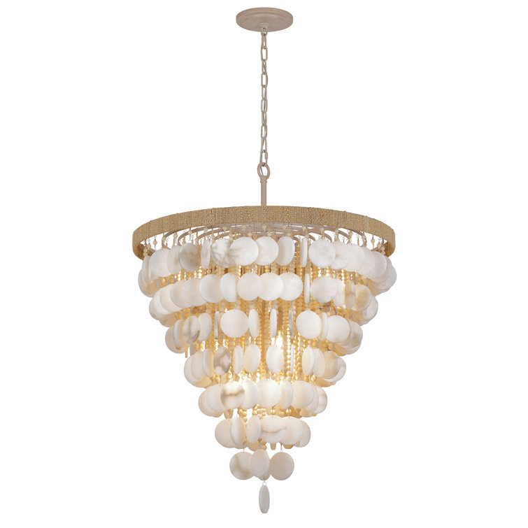 Autumn White Alabaster Stone 12-Light Indoor Pendant