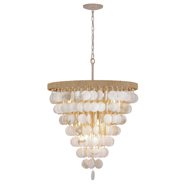 Autumn White Alabaster Stone 12-Light Indoor Pendant