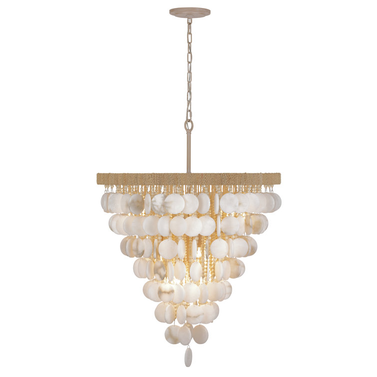 Autumn White Alabaster Stone 12-Light Indoor Pendant