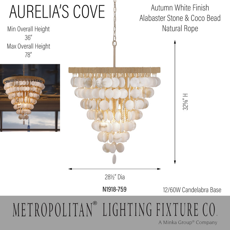 Autumn White Alabaster Stone 12-Light Indoor Pendant