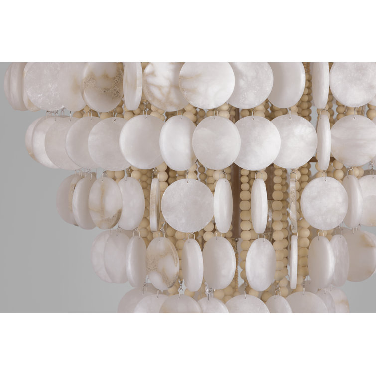 Autumn White Alabaster Stone 12-Light Indoor Pendant