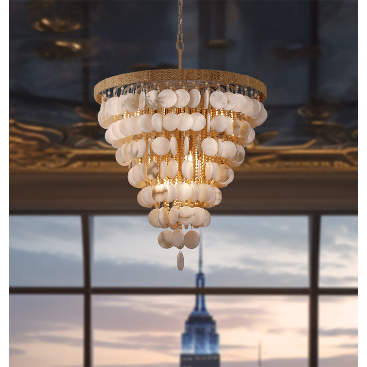 Autumn White Alabaster Stone 12-Light Indoor Pendant