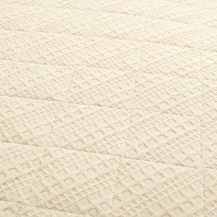 Haniya Neutral Waffle Woven Cotton Full Quilt Set