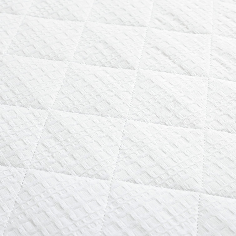 Haniya White Cotton Waffle Weave Full/Queen Quilt Set