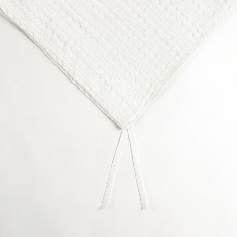 Haniya White Waffle Woven Cotton King Duvet Cover Set