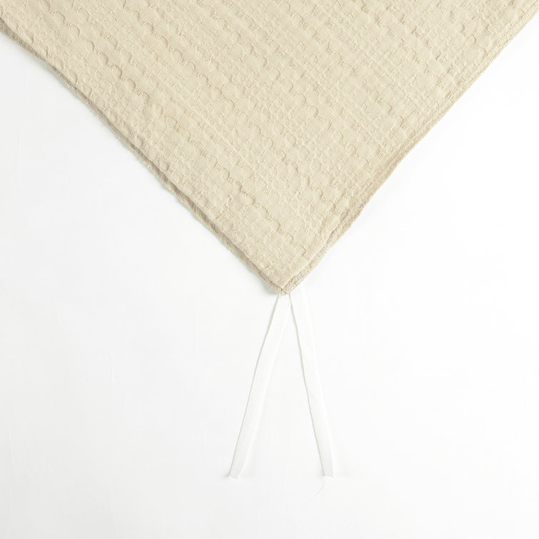 Haniya Neutral Waffle Woven Cotton Full/Queen Duvet Cover Set