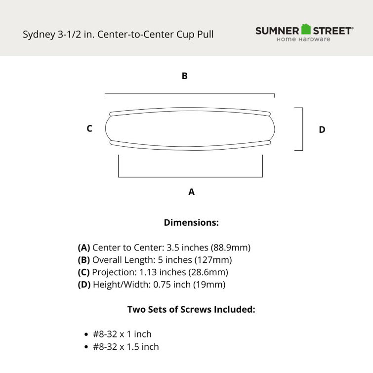 Sydney 4" Oil-Rubbed Bronze Arch Pull with Mounting Hardware