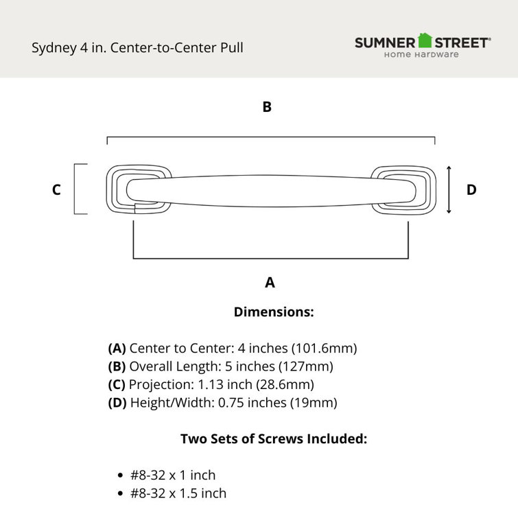 Sydney 4" Satin Nickel Bar Pull with Mounting Hardware