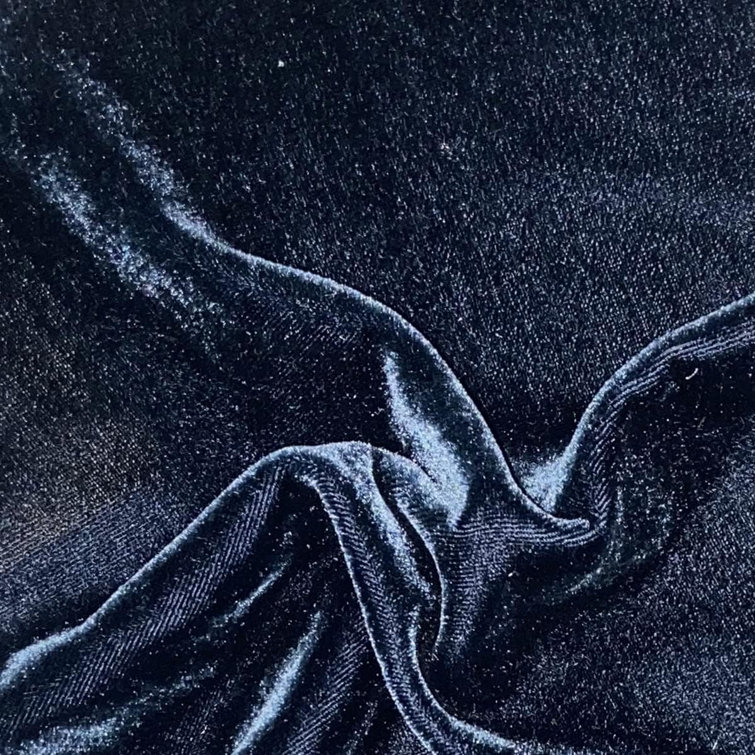 Midnight Blue Velvet Queen Bedspread Cover with Cotton Backing