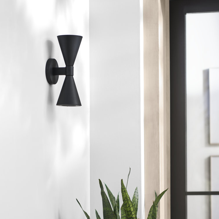 Albertine Textured Black 2-Light Outdoor Wall Sconce