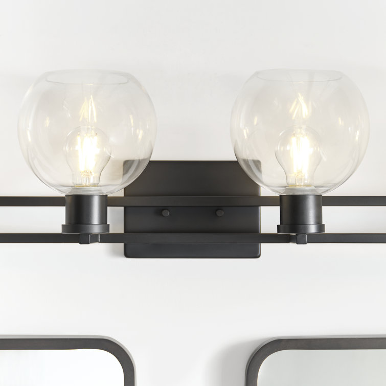 Midnight Black Clear Glass 4-Light Vanity Fixture