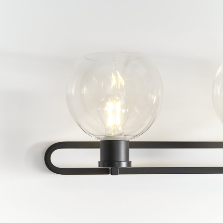 Midnight Black Clear Glass 4-Light Vanity Fixture