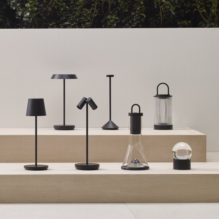Black Cordless Rechargeable LED Table Lamp with 3-Way Switch