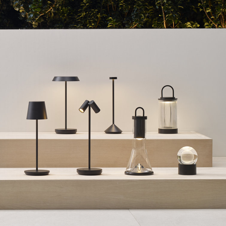 Black Cordless Rechargeable LED Table Lamp with 3-Way Switch