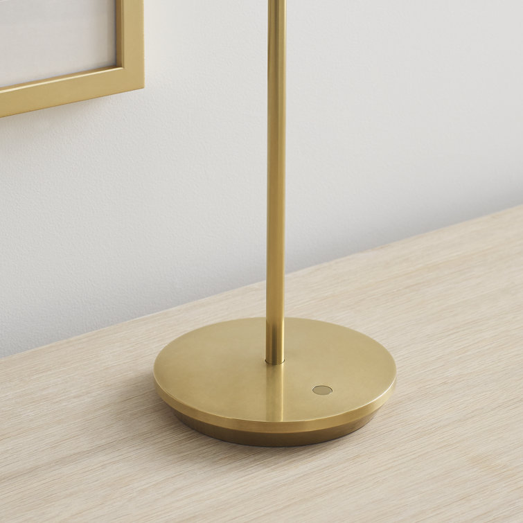 Natural Brass Cordless LED Table Lamp with Dimmable Touch