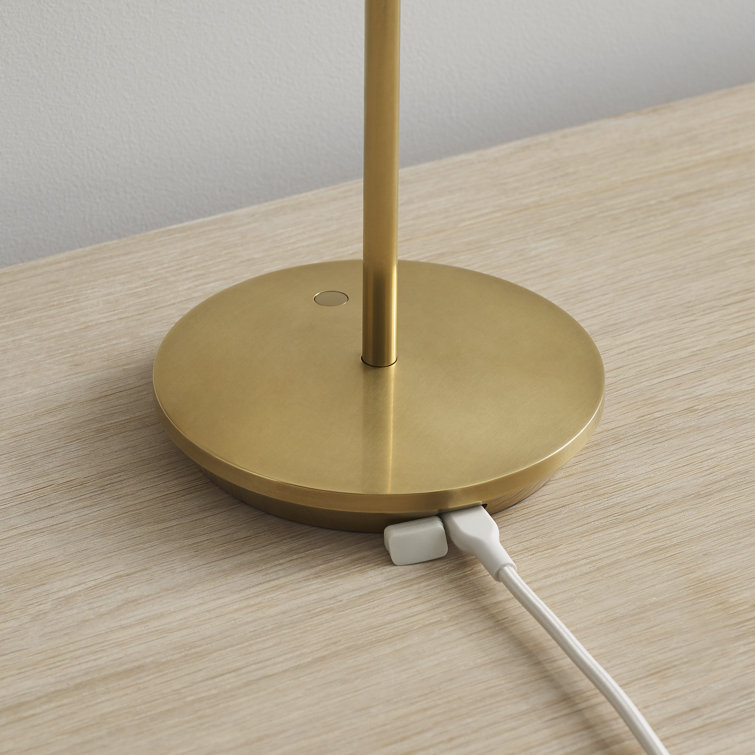 Natural Brass Cordless LED Table Lamp with Dimmable Touch
