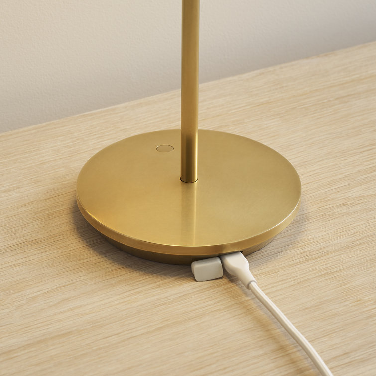 Natural Brass Cordless LED Table Lamp with Dimmable Touch