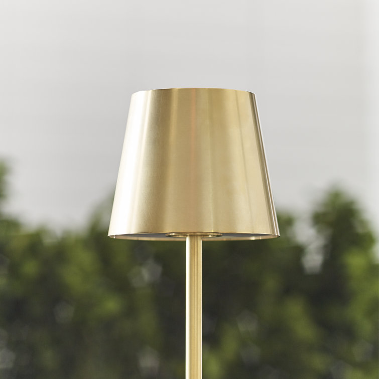 Natural Brass Cordless LED Table Lamp with Dimmable Touch