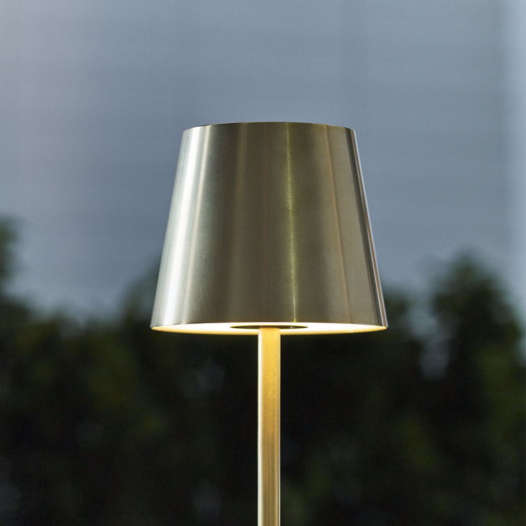 Natural Brass Cordless LED Table Lamp with Dimmable Touch