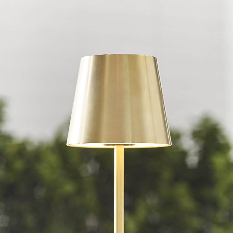 Natural Brass Cordless LED Table Lamp with Dimmable Touch