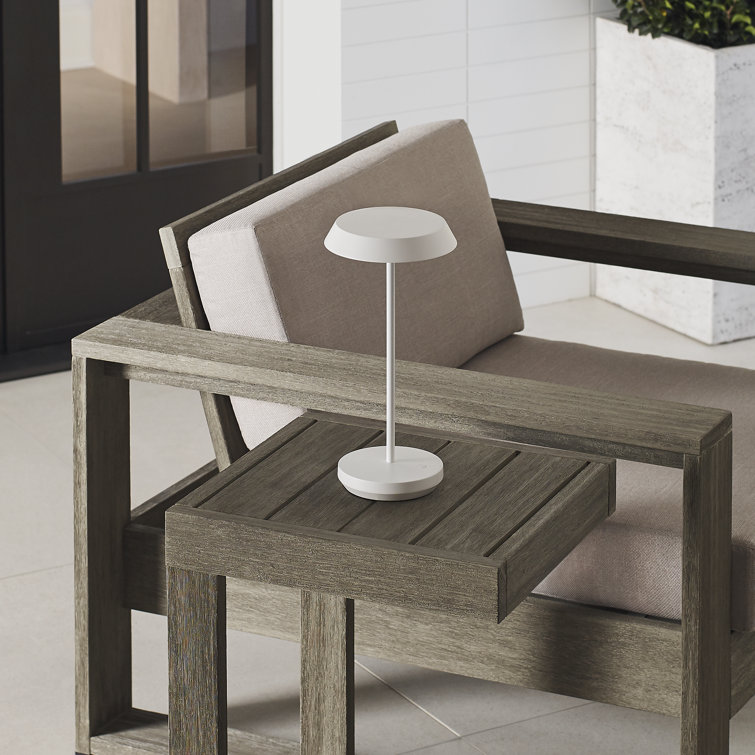 Matte White Cordless Touch LED Outdoor Table Lamp