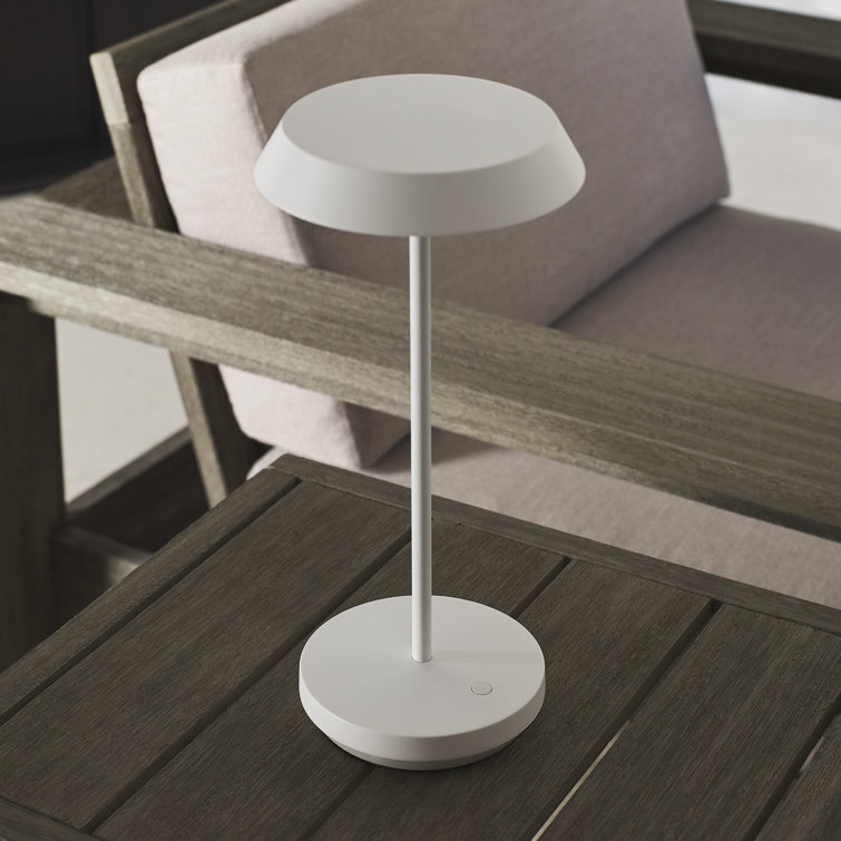 Matte White Cordless Touch LED Outdoor Table Lamp