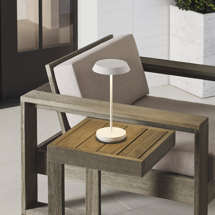 Matte White Cordless Touch LED Outdoor Table Lamp