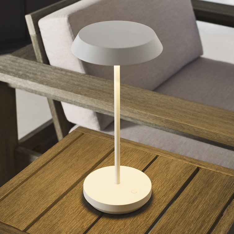 Matte White Cordless Touch LED Outdoor Table Lamp