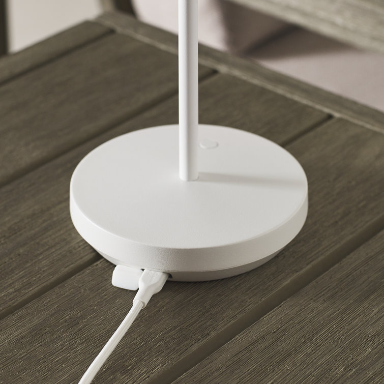 Matte White Cordless Touch LED Outdoor Table Lamp