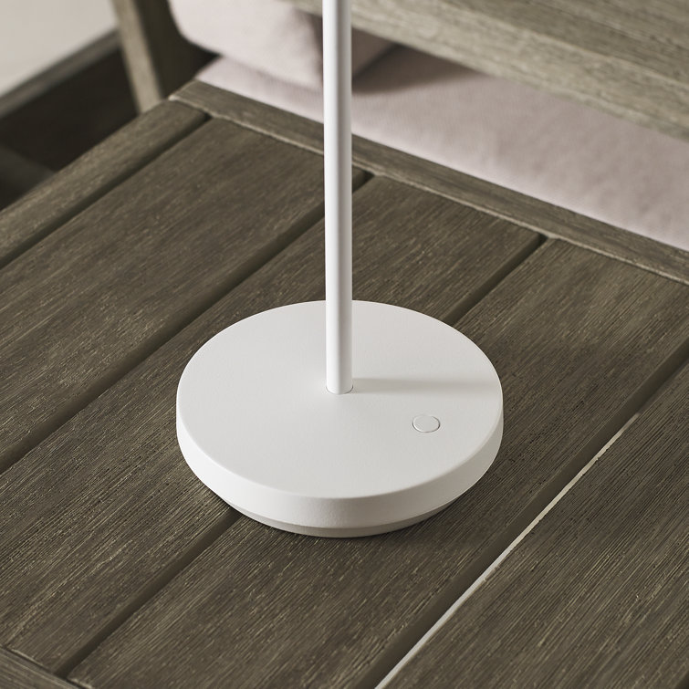 Matte White Cordless Touch LED Outdoor Table Lamp