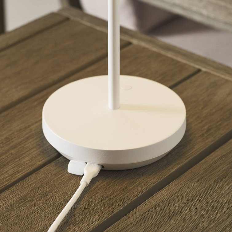 Matte White Cordless Touch LED Outdoor Table Lamp