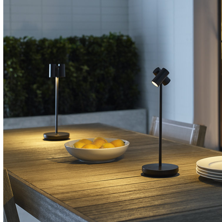 Black Adjustable Cordless Outdoor LED Table Lamp