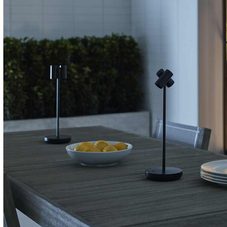 Black Adjustable Cordless Outdoor LED Table Lamp