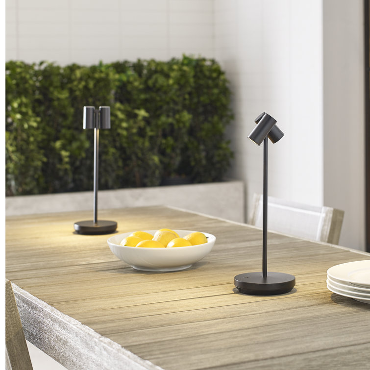 Black Adjustable Cordless Outdoor LED Table Lamp