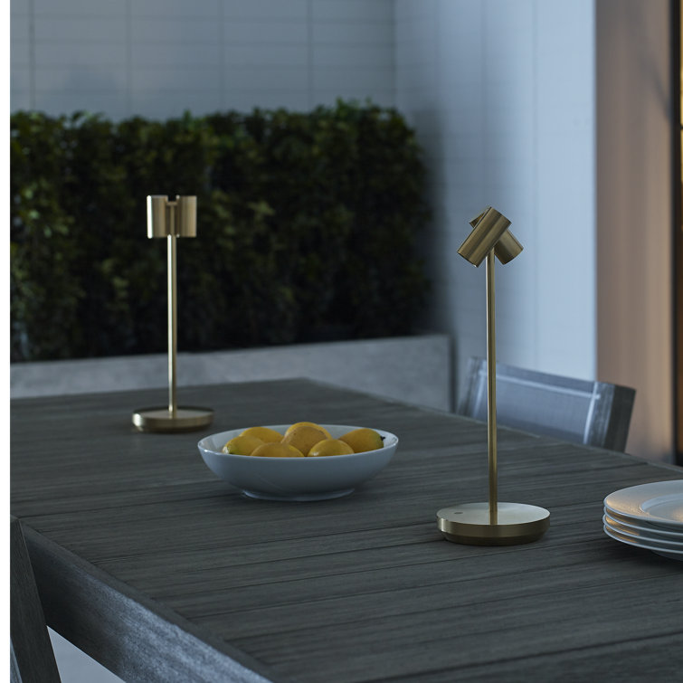 Natural Brass Adjustable Cordless Outdoor Table Lamp