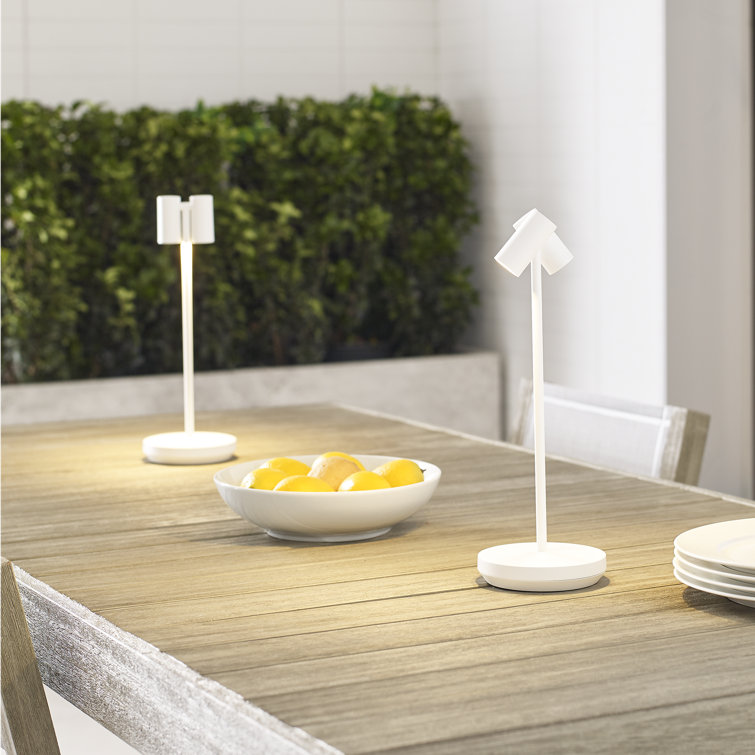 Matte White Adjustable Cordless Outdoor Table Lamp
