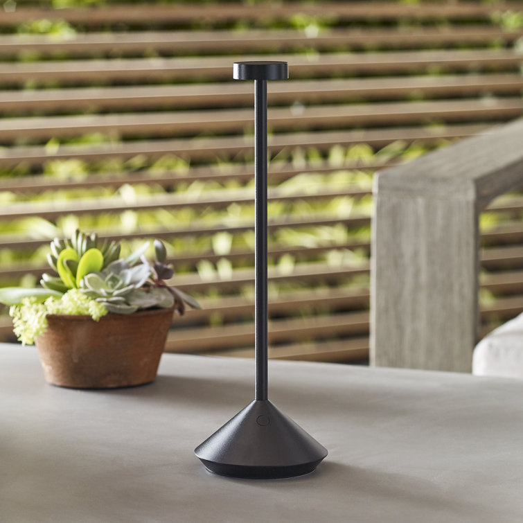 Black Cordless Rechargeable LED Table Lamp with 3-Way Switch