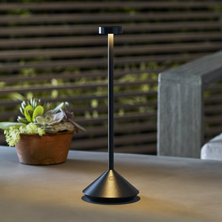 Black Cordless Rechargeable LED Table Lamp with 3-Way Switch