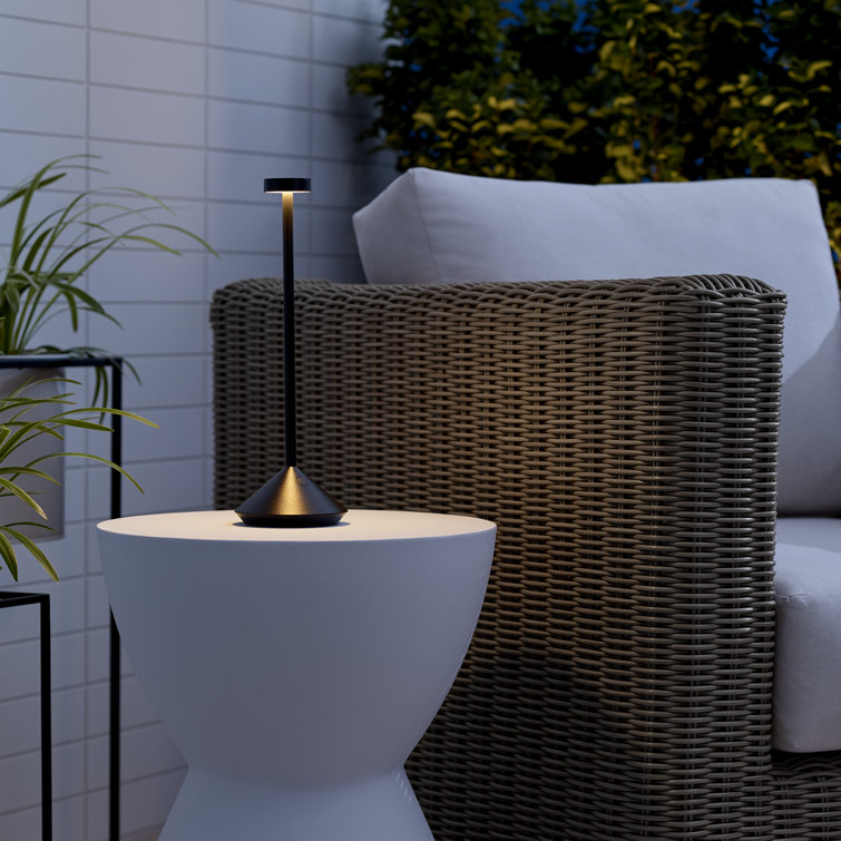 Black Cordless Rechargeable LED Table Lamp with 3-Way Switch