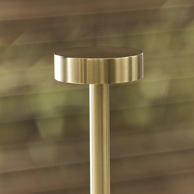 Natural Brass Cordless LED Table Lamp with Touch Dimmer