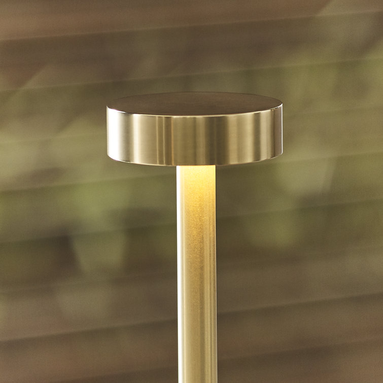 Natural Brass Cordless LED Table Lamp with Touch Dimmer