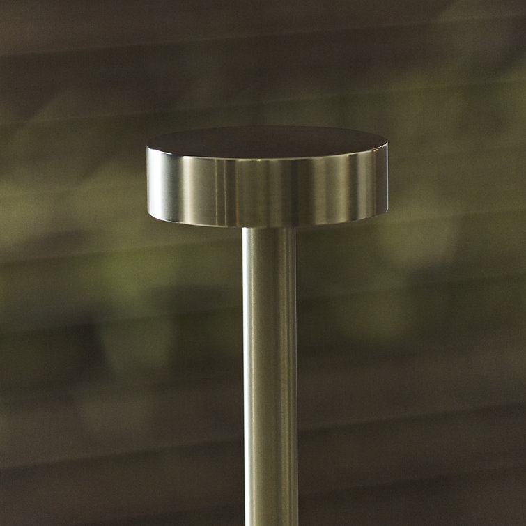 Natural Brass Cordless LED Table Lamp with Touch Dimmer