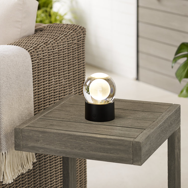 Mina Black Crystal Sphere Rechargeable Table Lamp