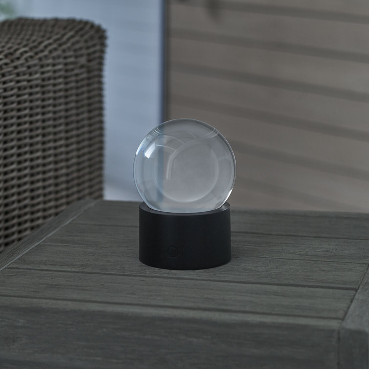 Mina Black Crystal Sphere Rechargeable Table Lamp