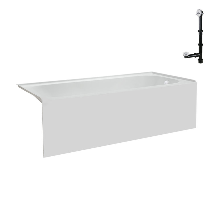 66" Glossy White Acrylic Right-Hand Drain Alcove Bathtub