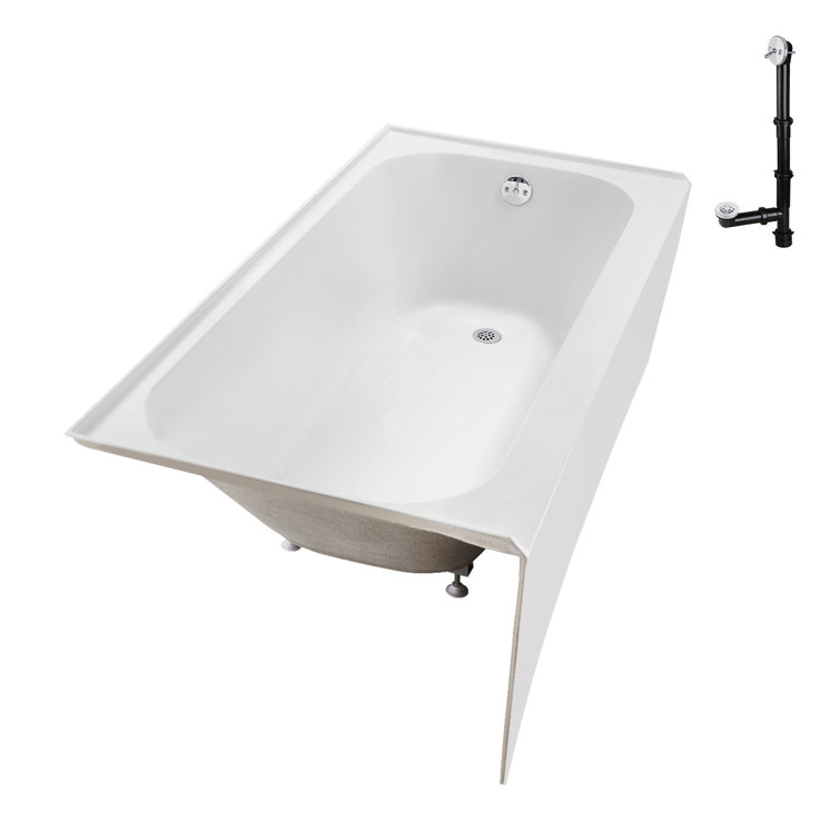 66" Glossy White Acrylic Right-Hand Drain Alcove Bathtub
