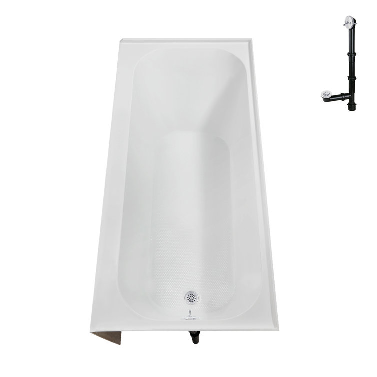66" Glossy White Acrylic Right-Hand Drain Alcove Bathtub