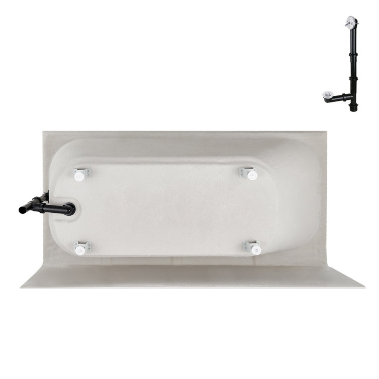 66" Glossy White Acrylic Right-Hand Drain Alcove Bathtub
