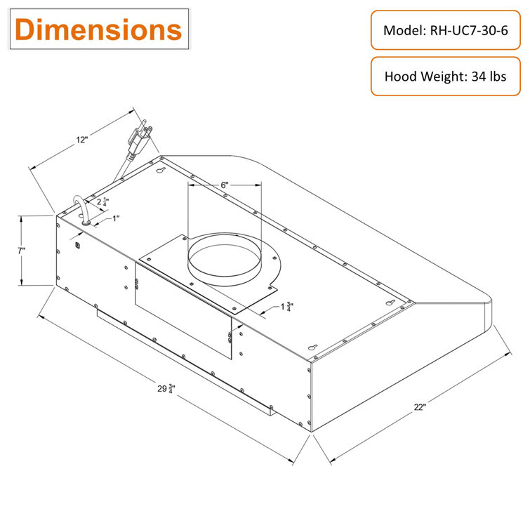 30'' Stainless Steel Under Cabinet Range Hood with Remote